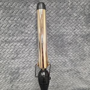 1.5” Gold Curling Iron Wand Pro Beauty Tool Adjustable Heat Black Handle